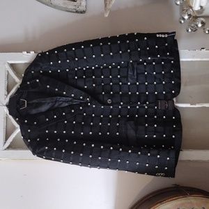 Barabas Black Diamond Cage Rhinestone Blazer Jacket NWT 48 3XL Slim Fit